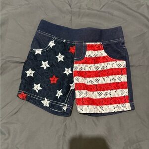 Patriotic Star and Stripe Kids Shorts